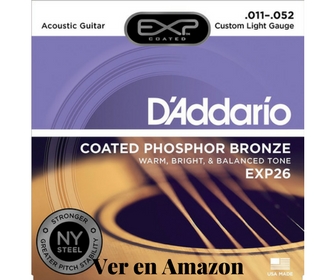 mejores cuerdas para guitarra acústica d'addario exp26