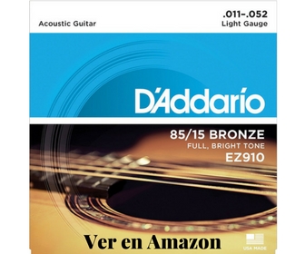 mejores cuerdas para guitarra acústica d'addario ez910 